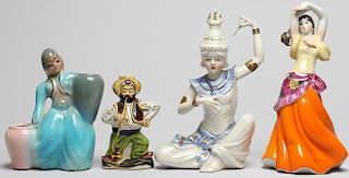 4 Orientalist Porcelain Figures