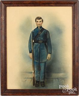 Pastel portrait of a Civil War soldier, 19th c.