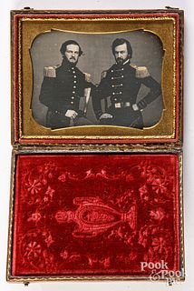 Ambrotype photograph of Civil War officers
