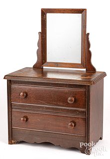 Doll-sized dresser with mirror, early 20th c., 22