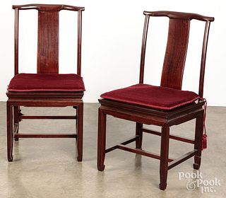 Pair of Chinese hardwood chairs
