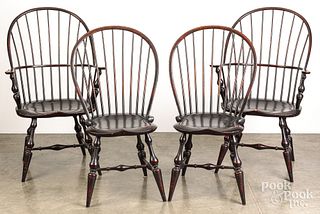 Four D.R. Dimes Windsor chairs