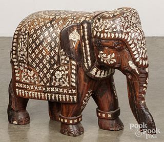 Moroccan bone inlaid elephant seat