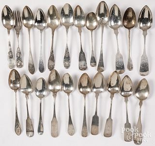 Coin silver serving spoons