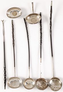 English silver ladles with baleen handles