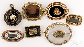 Seven Victorian brooches