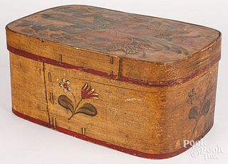 Continental painted bentwood box, 19th c.
