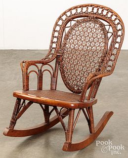 Heywood Wakefield wicker child's rocking chair