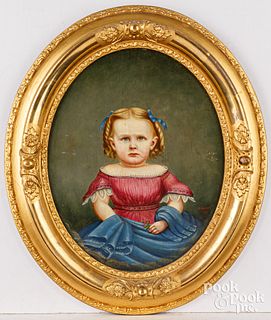Oil on artist board portrait of a child