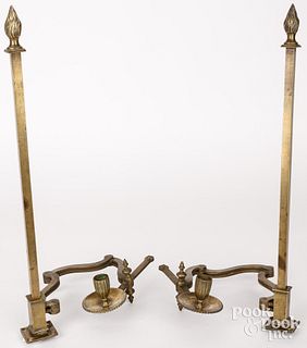 Pair of Georgian brass telescoping sconces