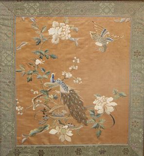 Chinese Silk-Embroidered Panel