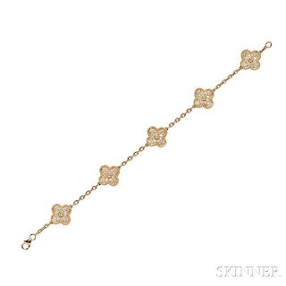18kt Gold and Diamond "Alhambra" Bracelet, Van Cleef & Arpels