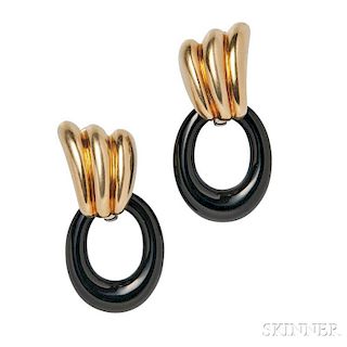 18kt Gold and Onyx Earclips, Van Cleef & Arpels