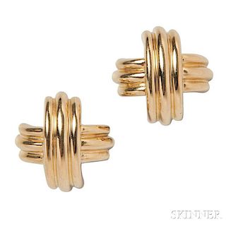 18kt Gold "Signature" Earrings, Tiffany & Co.