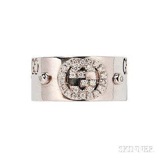 18kt White Gold and Diamond Ring, Gucci