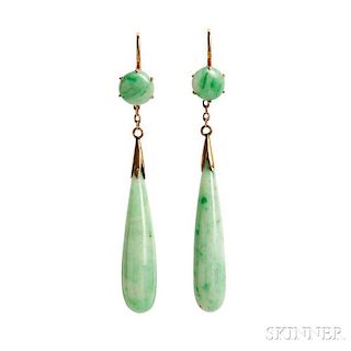Gold and Jade Earrings