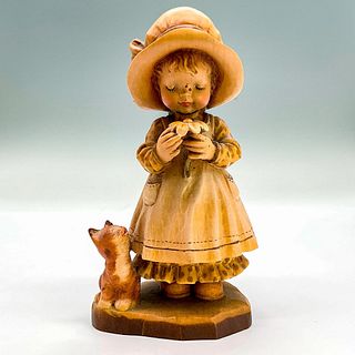 Anri Italy Wood Carved Figurine, Daydreaming