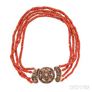 Antique Coral Necklace and Bracelets