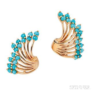 14kt Gold and Turquoise Earrings