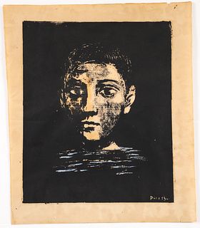 Color Lithograph after Pablo Picasso Head of Young Boy