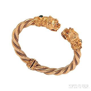 18kt Gold Lion's Head Bracelet