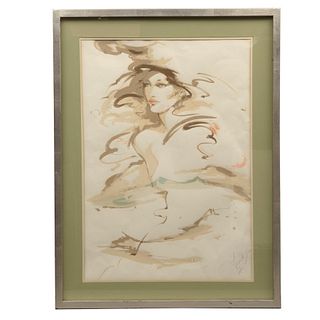 SYLVIA PARDO, Sin título, Firmada, Acuarela sobre papel, 70 x 48 cm