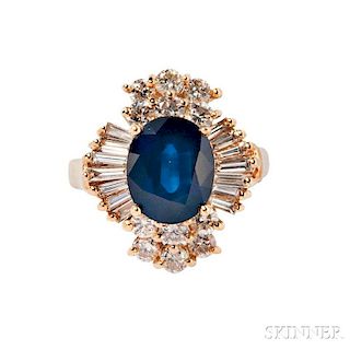 14kt Gold, Sapphire, and Diamond Ring