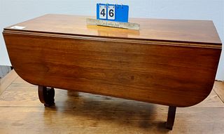 C1820 EMPIRE CHERRY DROP LEAF TABLE CUT DOWN TO COFFEE TABLE HEIGHT 19"H X 40-1/2"W 17-3/4"D