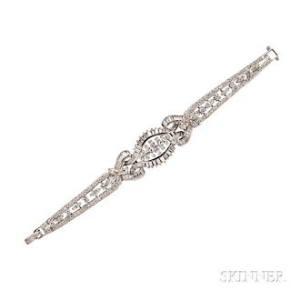 Platinum and Fancy-cut Diamond Bracelet