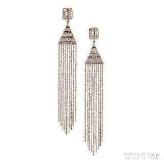 18kt White Gold and Diamond Day/Night Earrings