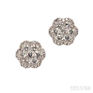 18kt White Gold and Diamond Earrings