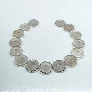 15pc Rene Lalique Glass Disk Beads