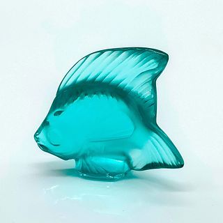 Lalique Turquoise Crystal Fish Figurine