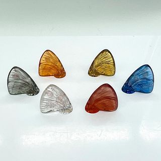6pc Lalique Butterflies, Various Colors