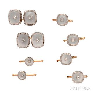 Art Deco Mother-of-pearl and Diamond Dress Set, Larter & Sons