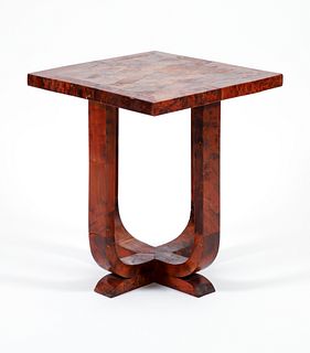 Art Deco Style Burl Wood Occasional Table 