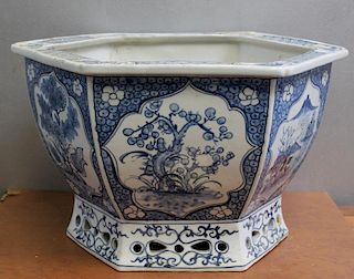 Chinese Blue and White Planter with