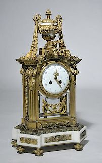 French Bronze and Marble Shelf Clock