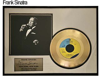1980 Frank Sinatra 24K Gold Plated Single Limited Edition 3631/5000 Record Display
