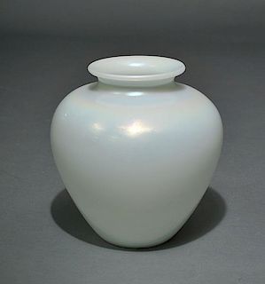 Steuben White Globular Vase