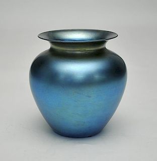 Durand Blue Art Glass Globular Vase