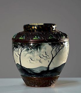 Amphora Jeweled Landscape Vase