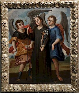 Oil on Canvas, St. Rosalia of Palermo with Angels
