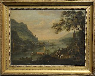 18th C. Oil on Canvas Landscape