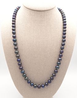 14k Gold & Tahitian Black Pearl Necklace