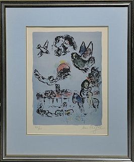 Chagall Colored Serigraph/Silkscreen
