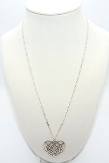 .925 Sterling Silver Chain & Heart Pendant Necklace