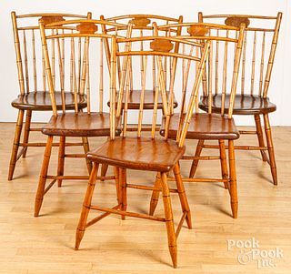 Assembled set of six butterfly Windsor chairs