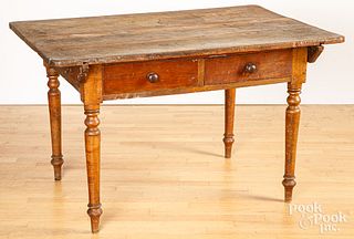 Sheraton style pine top work table