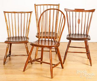 Four various Windsor chairs, early 19th c.